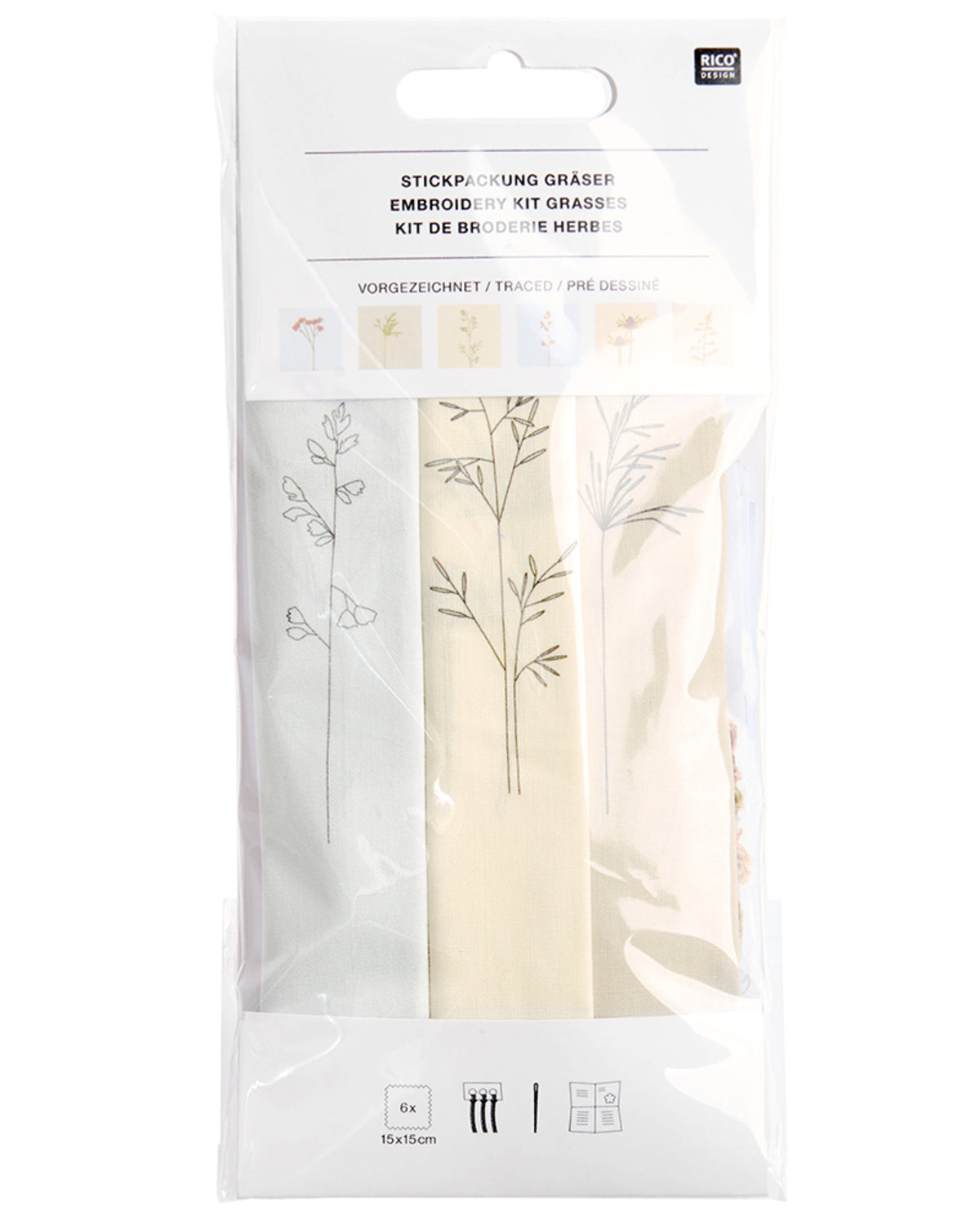Broderi kit, Grässtrån 6 st  små motiv