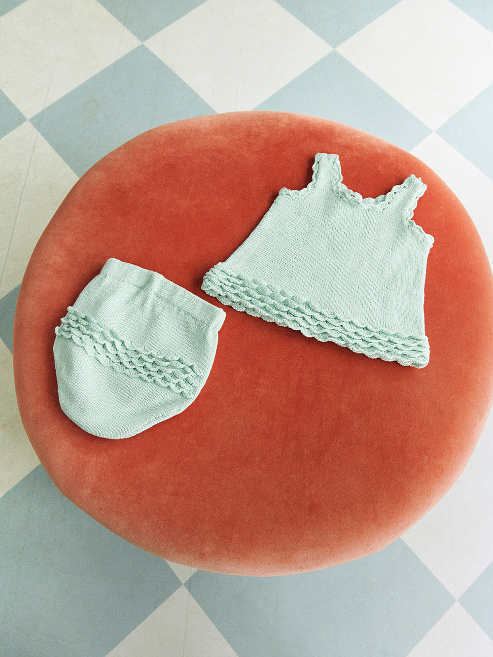 2603_07 Rosette top, pants & bloomer baby - beskrivning
