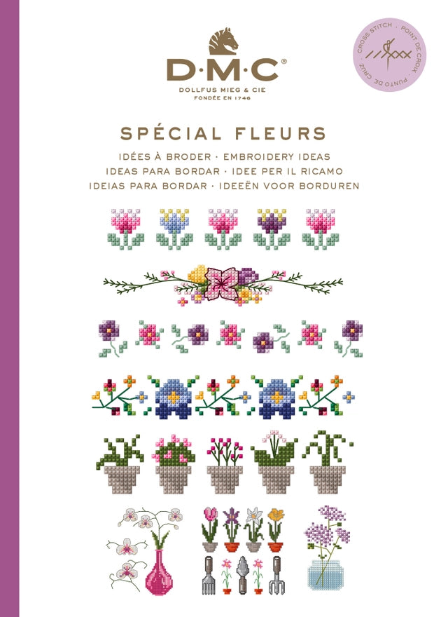 DMC Mönsterbok för broderi med blommor