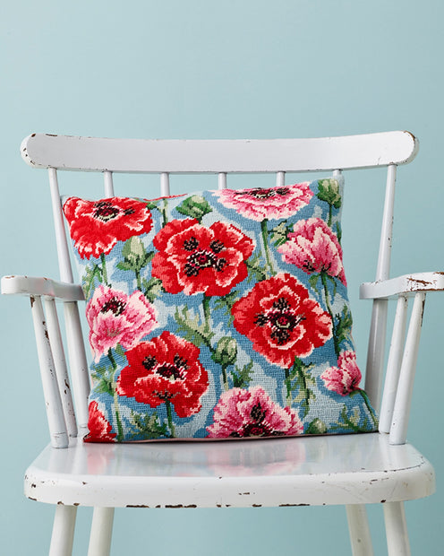 Kudde Vallmo Broderikit 83-3375