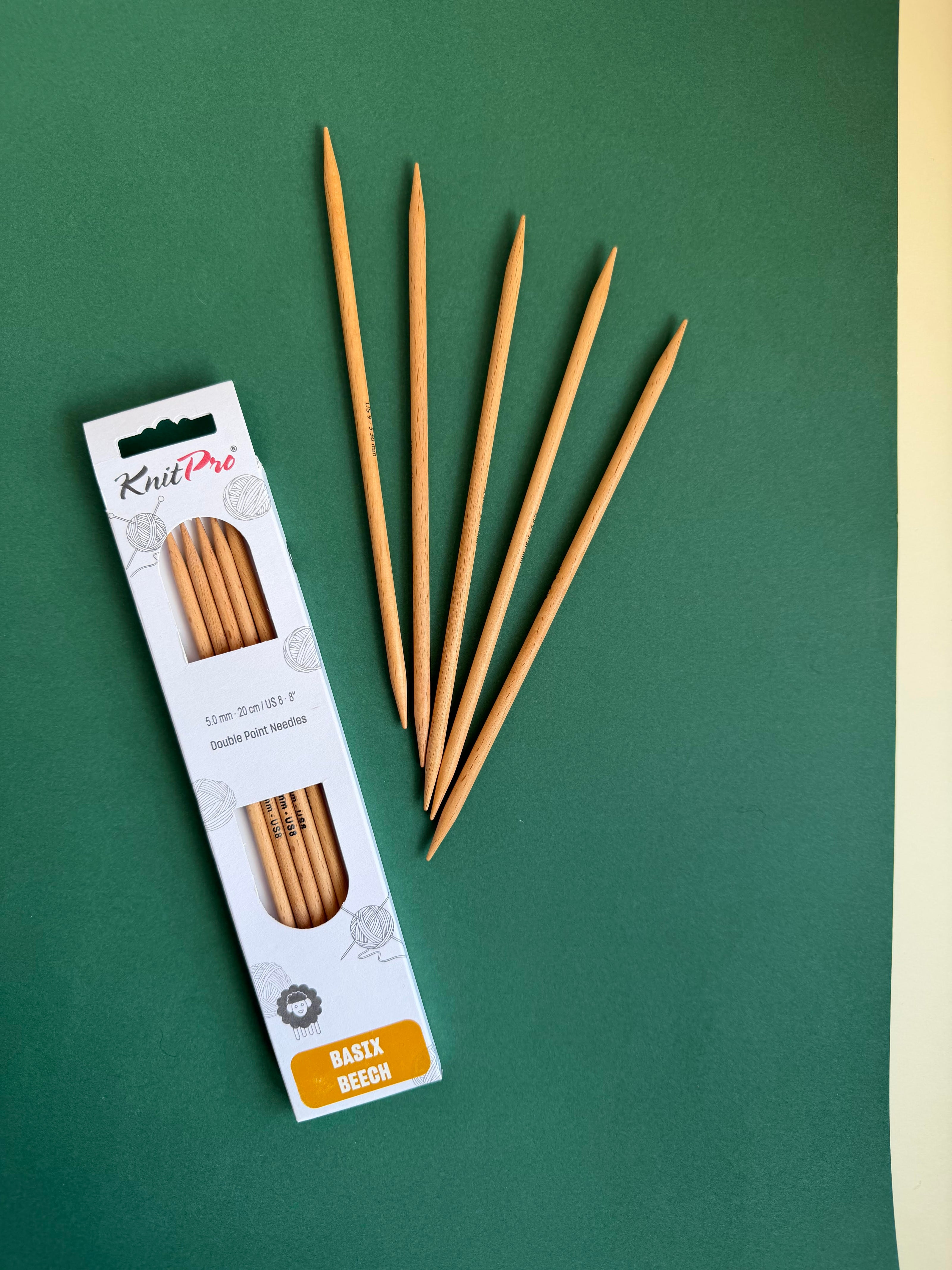 Knitpro Basix Beech Strumpstickor