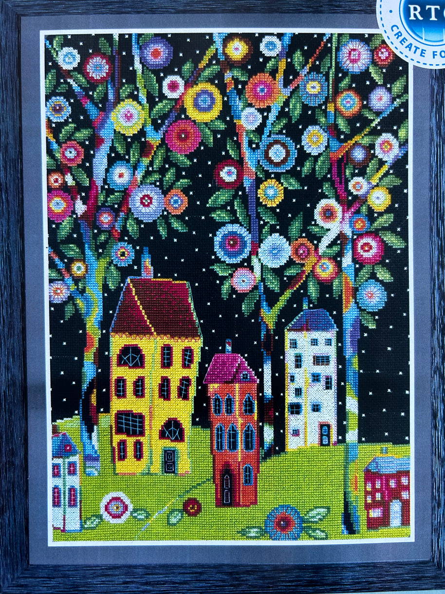 Hus & träd Broderikit M689