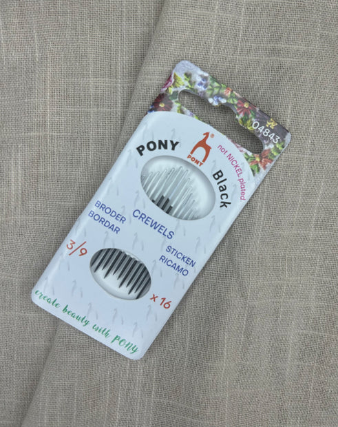 Pony nickelfria broderinålar, spetsiga grovlek 3-9 (art 04843)