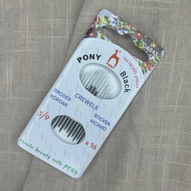 Pony nickelfria broderinålar, spetsiga grovlek 3-9 (art 04843)