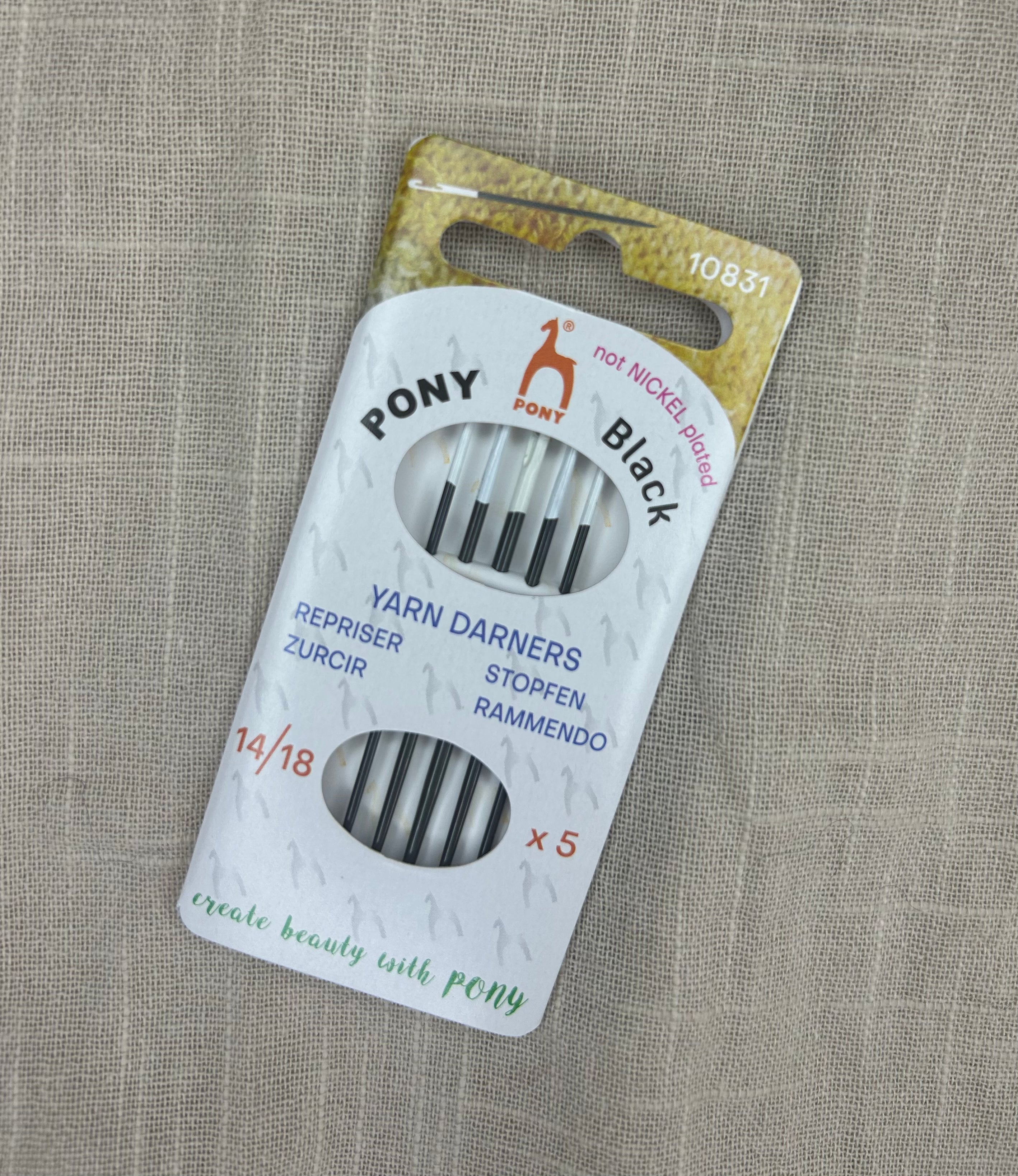 Pony nickelfria ullnålar/stoppnålar grovlek 14-18 (art 10831)