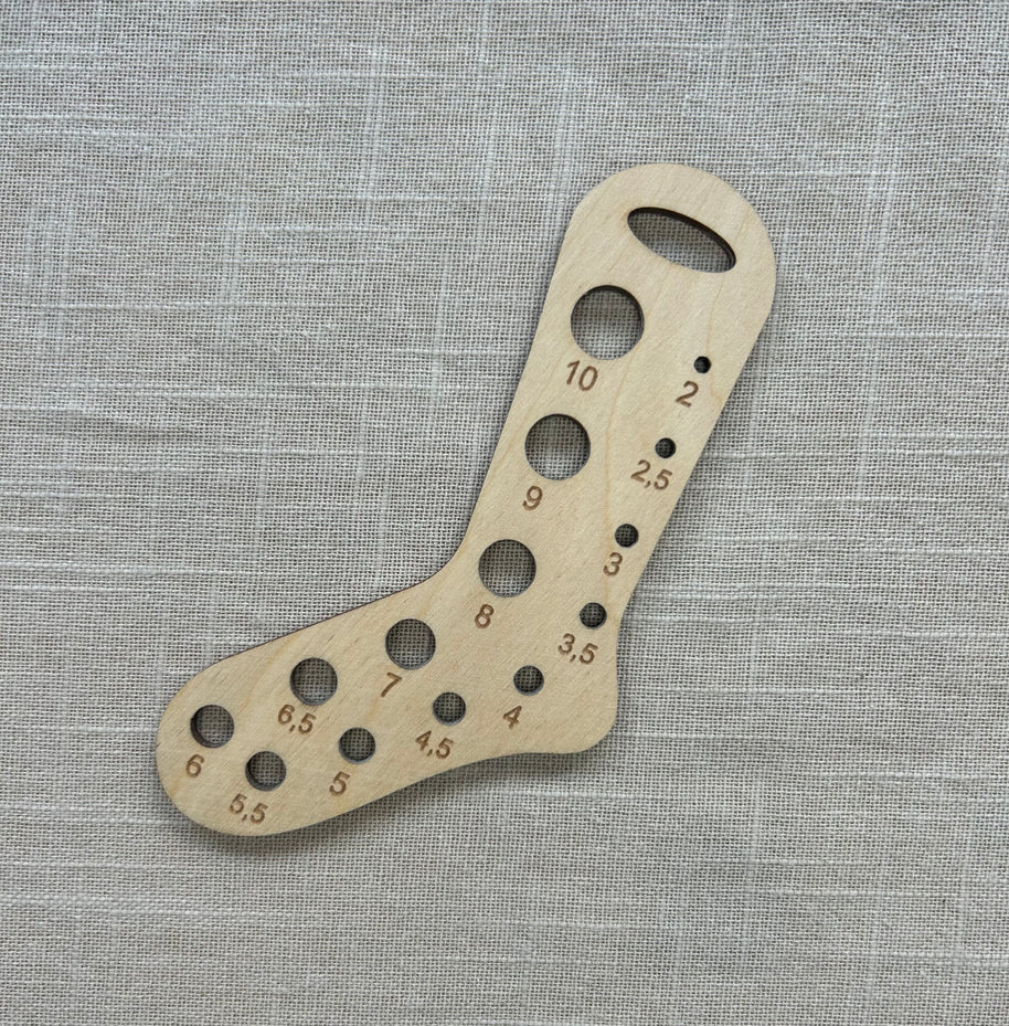 Stickmått socka i trä