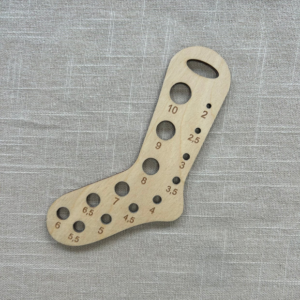 Stickmått socka i trä