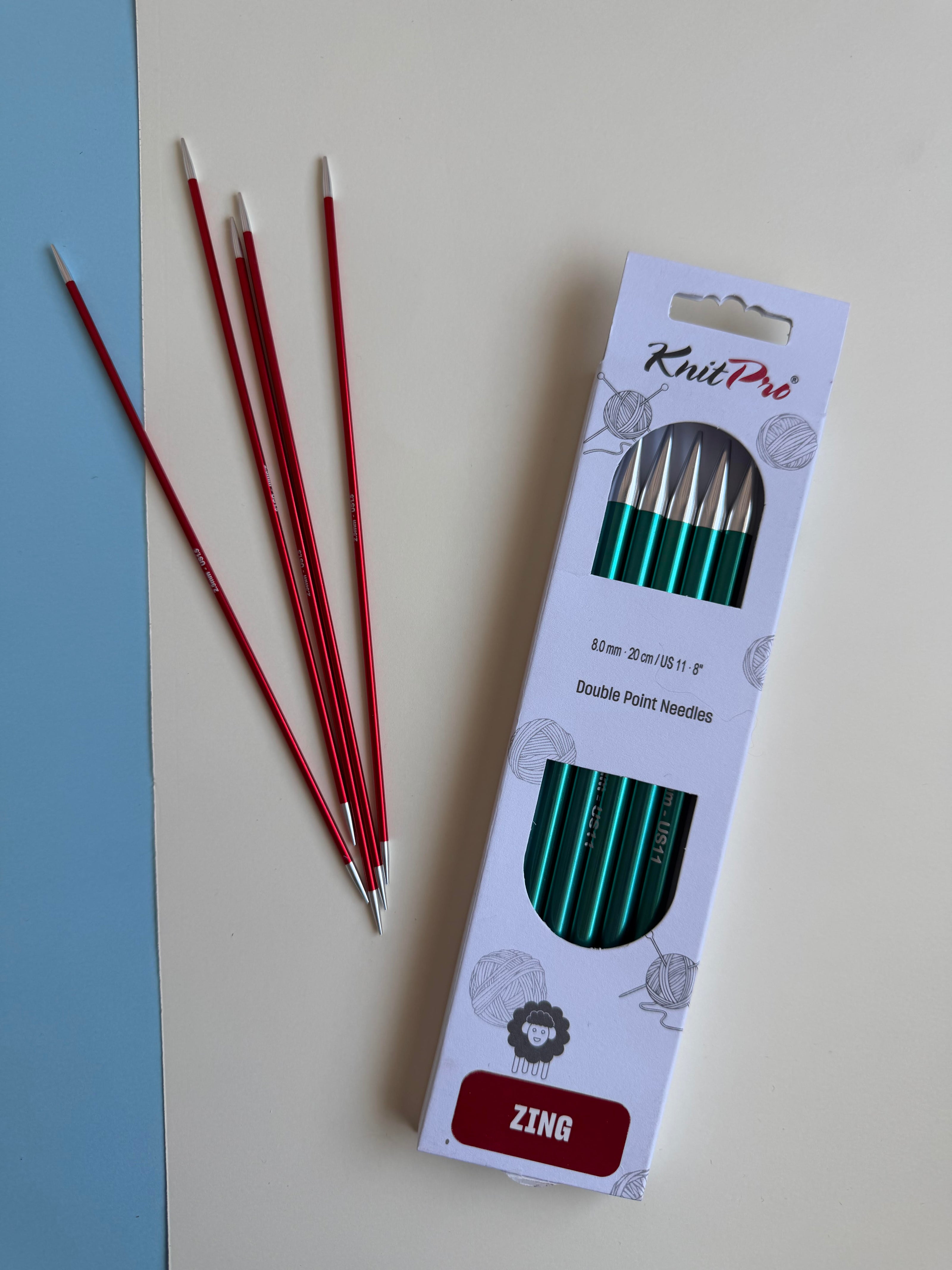 Knitpro Zing 20 cm - strumpstickor